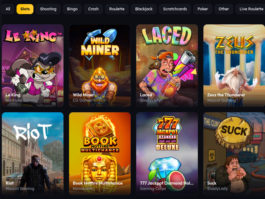 SweepLasVegas Casino Game Library